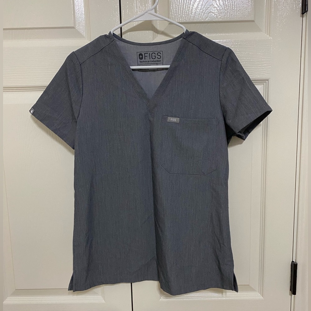 FIGS Catarina Scrub Top - Graphite (XS)